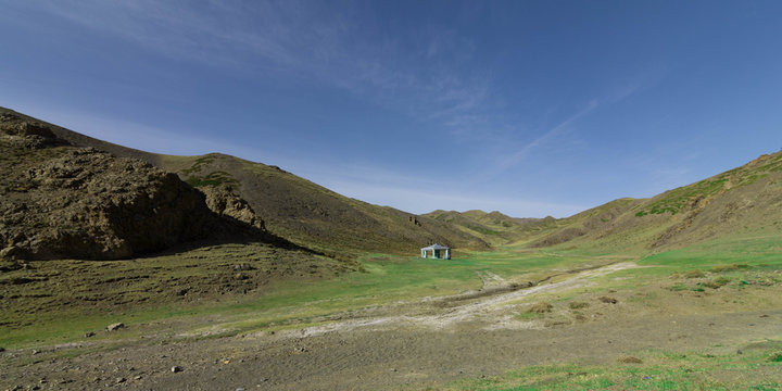 light summer at Guruan Saikhan National Park via Dalanzadgad city in Mongolia in May 2016