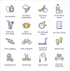 Healthy Lifestyle Icons - Outline Series
