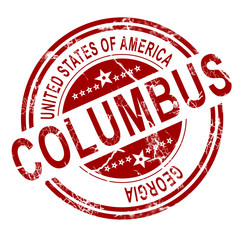 Columbus stamp with white background