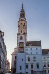 Fototapeta na wymiar GOERLITZ, GERMANY - November 2016: Old town hall of Goerlitz, Germany. The historic town of Goerlitz is often used as film location.
