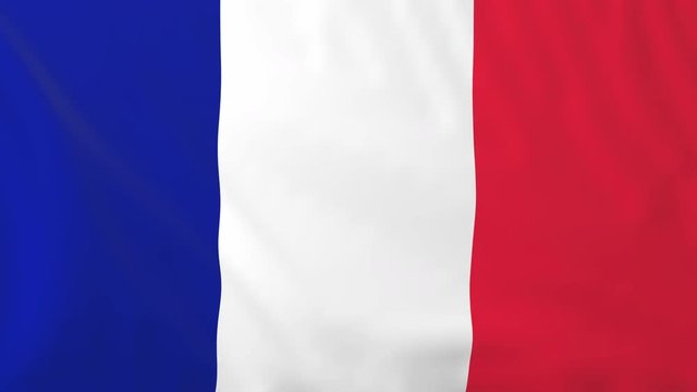 Flag of France. Rendered using official design and colors. Seamless loop.