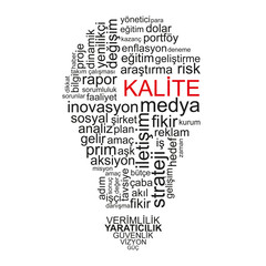 Quality word on light bulb shape - Turkish