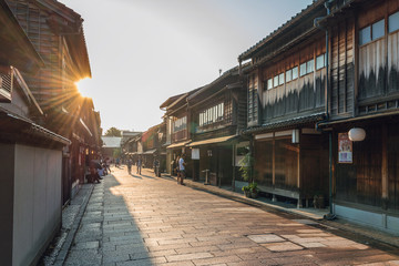 Naklejka premium 古都金沢 夕暮れの町並み