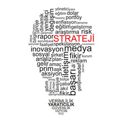 Strategy word on light bulb shape - Turkish