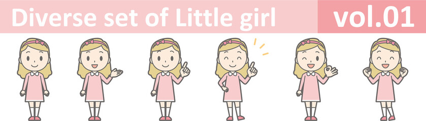 Diverse set of little girl , EPS10 vector format vol.01