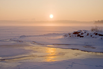 Beautiful winter sunrise