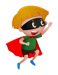 Happy boy in hero outfit