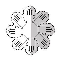 Obraz premium hands human around isolated icon vector illustration design