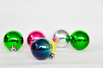 christmas balls on white background.