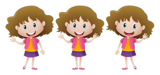 Happy girl in purple skirt