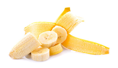 Banana on white background