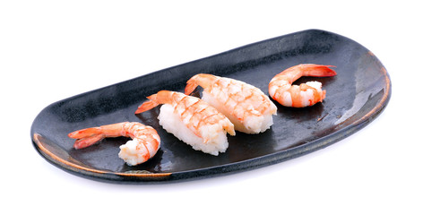 japanese cuisine. sushi shrimp on background