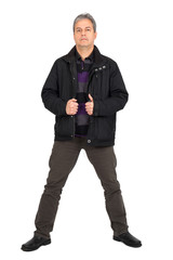 Handsome man doing different expressions in different sets of clothes: posing