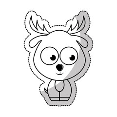 cute reindeer tender character vector illustration design