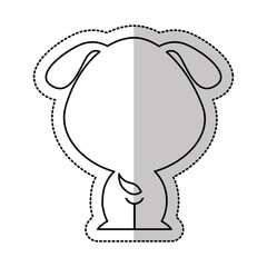 cute dog tender isolated icon vector illustration design