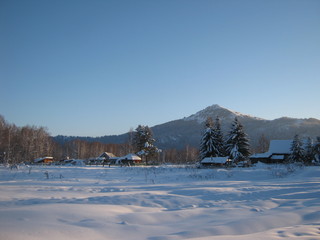 Маленькая деревня в Восточном Казахстане.