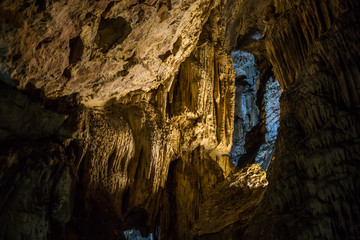 Speleothems in solutional karst cave. Emine-Bair-Khosar