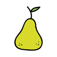 pear fresh fruit drawing icon vector illustration design