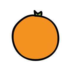 orange fresh fruit drawing icon vector illustration design