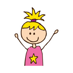 cute little girl isolated icon vector illustration design