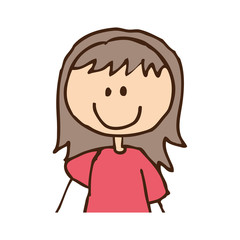 cute little girl isolated icon vector illustration design