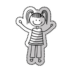 cute little girl isolated icon vector illustration design