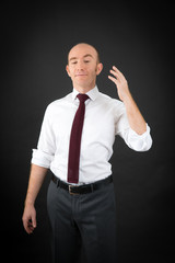 Handsome Man doing different expressions in different sets of clothes: drunk