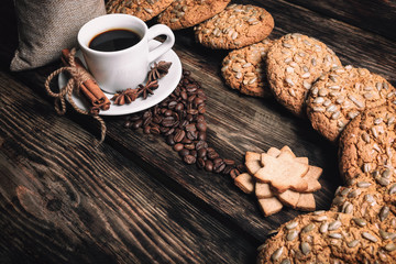 Coffee composition with cookies