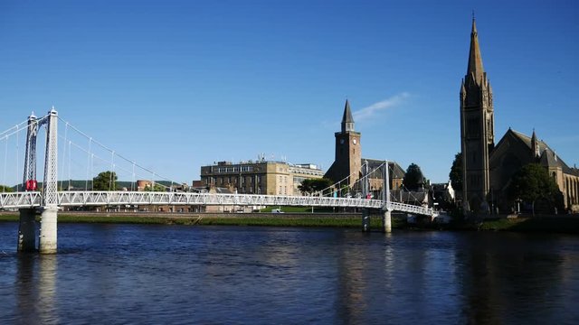 Greig Street Bridge over the River Ness in Inverness, Highland, Scotland