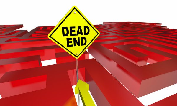 Dead End Sign Maze No Way Out Danger Warning 3d Illustration