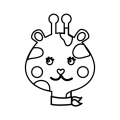 cute giraffe animal icon vector illustration design