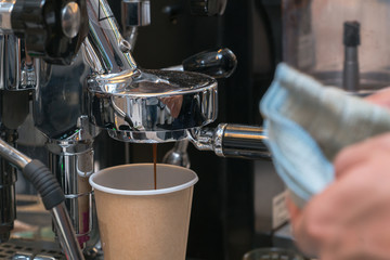 Barista Cafe Making Coffee Preparation
