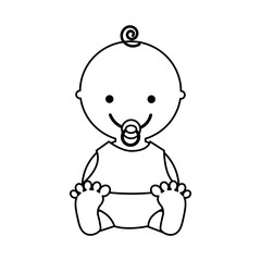 cute baby character icon vector illustration design