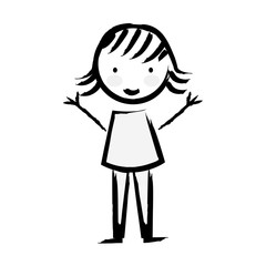 cute little girl isolated icon vector illustration design