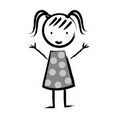 cute little girl isolated icon vector illustration design