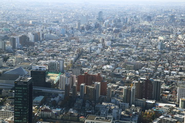 Japan cityscape view from Metropolitan Government Building in Shinjuku, Tokyo,