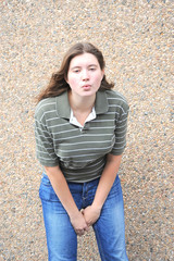 Female beauty expressions outside.