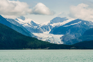 Mountain view of a glacier