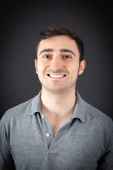 Handsome Man doing different expressions in different sets of clothes: smile