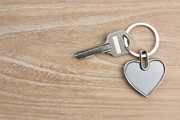 Heart-shaped keys in the wood