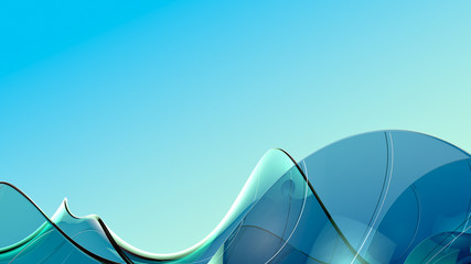Abstract glass wave background.