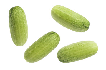 Green cucumber isolated background