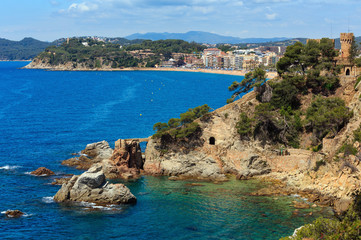 Summer sea rocky coast view (Spain).