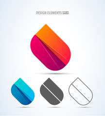 Vector abstract drop bubble logo icons set. Design elements collection for app icon, corporate identity, company sign, flat emblem.