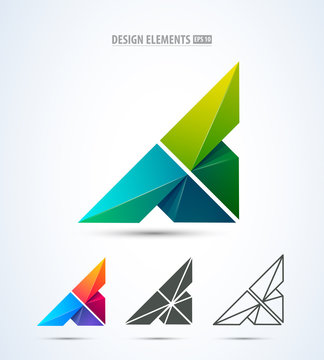 Vector abstract letter A design logo elements. Corporate identity design elements set. Logo elements set.