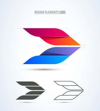 Abstract vector airplane logo icon design elements. Airport identity stile.