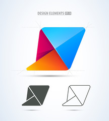 Vector abstract logo, kite flying icon. App icon for android material design