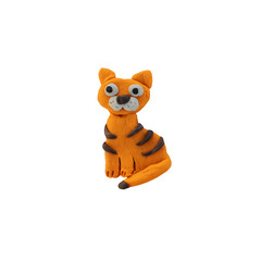 Plasticine  baby animal 3D rendering  sculpture isolated on white
