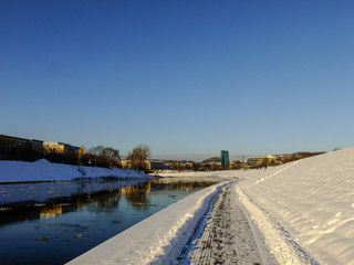 Riverside of Vilnius City in Lithuania