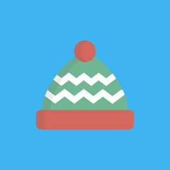 winter hat icon. flat design